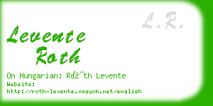 levente roth business card